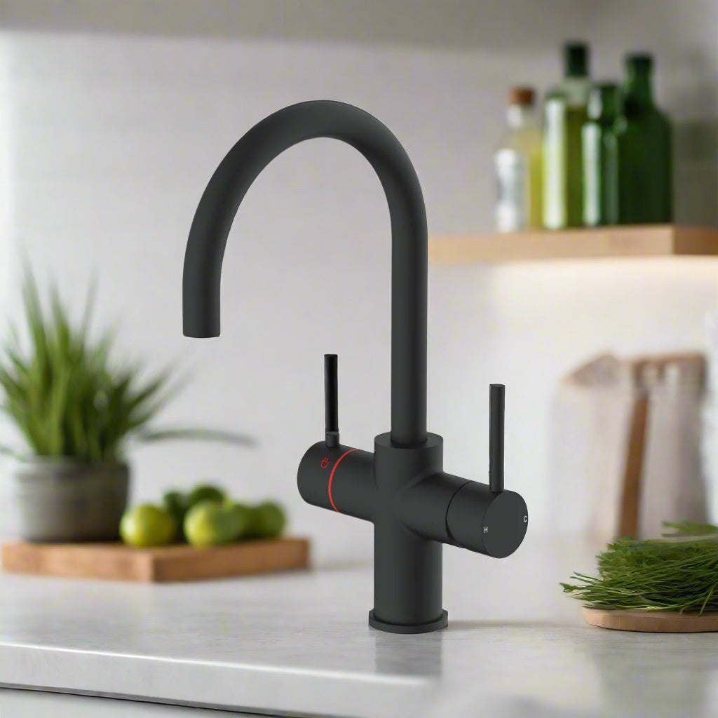 Amara Roecliffe Swan Spout Boiling Water Tap Pack in Black