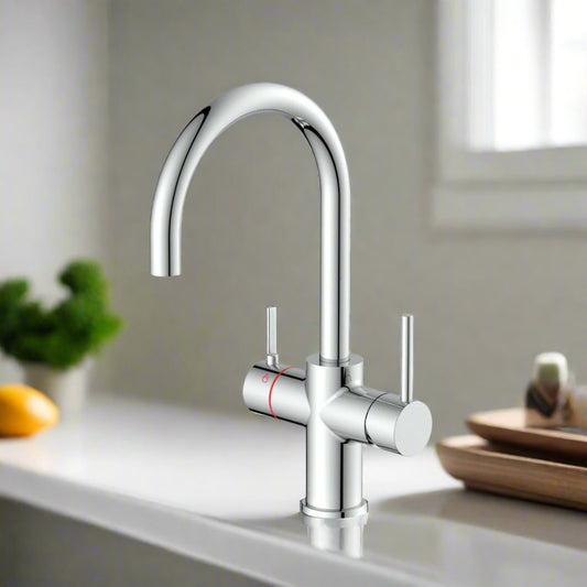 Amara Roecliffe Swan Spout Boiling Water Tap Pack in Chrome