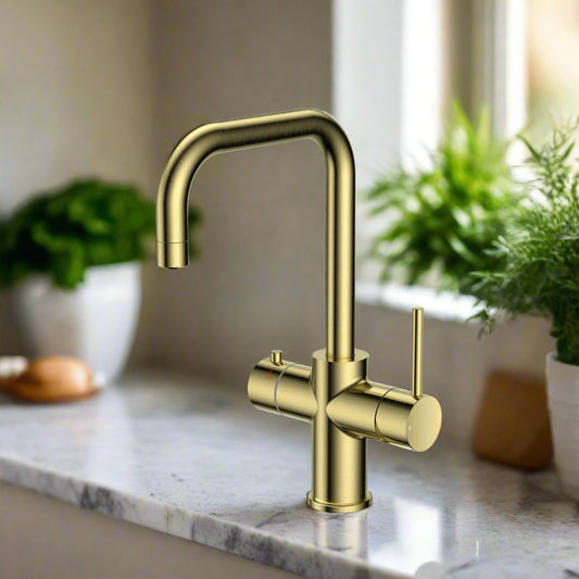 Amara Roecliffe U Spout Boiling Water Tap Pack in Brushed Brass