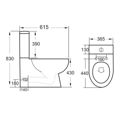 Amara Bathrooms Westwick Closed Back CC Toilet