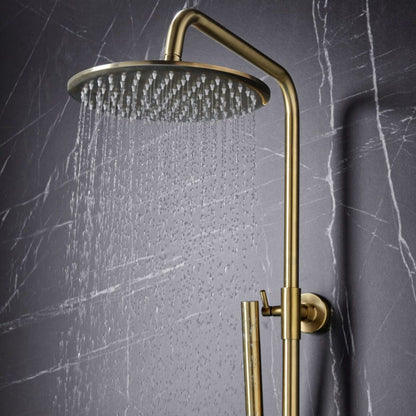 AM00053 - Amara Runswick Round Rigid Riser Shower in Brushed Brass - Coa Living