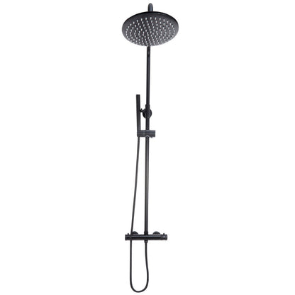 AM00054 - Amara Runswick Round Rigid Riser Shower in Matt Black - Coa Living