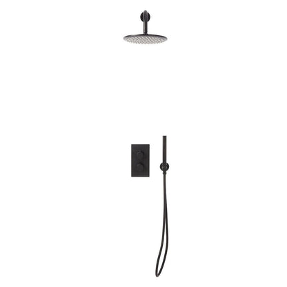 AM00055 - Amara Runswick Round Wall Mounted Shower Set in Black - Coa Living