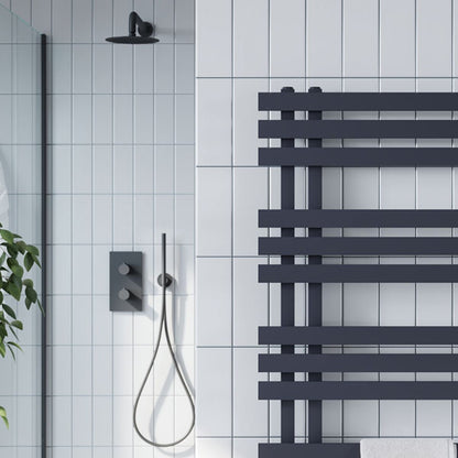 AM00055 - Amara Runswick Round Wall Mounted Shower Set in Black - Coa Living