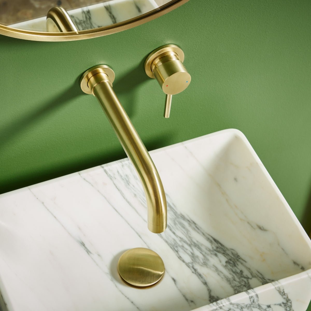 AM00060 - Amara Runswick Wall Mounted Mixer Tap in Brushed Brass - Coa Living