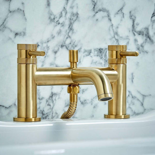 AM00067 - Amara Runswick Bath Shower Mixer Tap in Brushed Brass - Coa Living