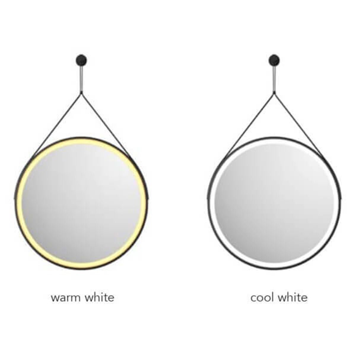 AM00128 - Amara Bainbridge Round LED Mirror in Matt Black - Coa Living