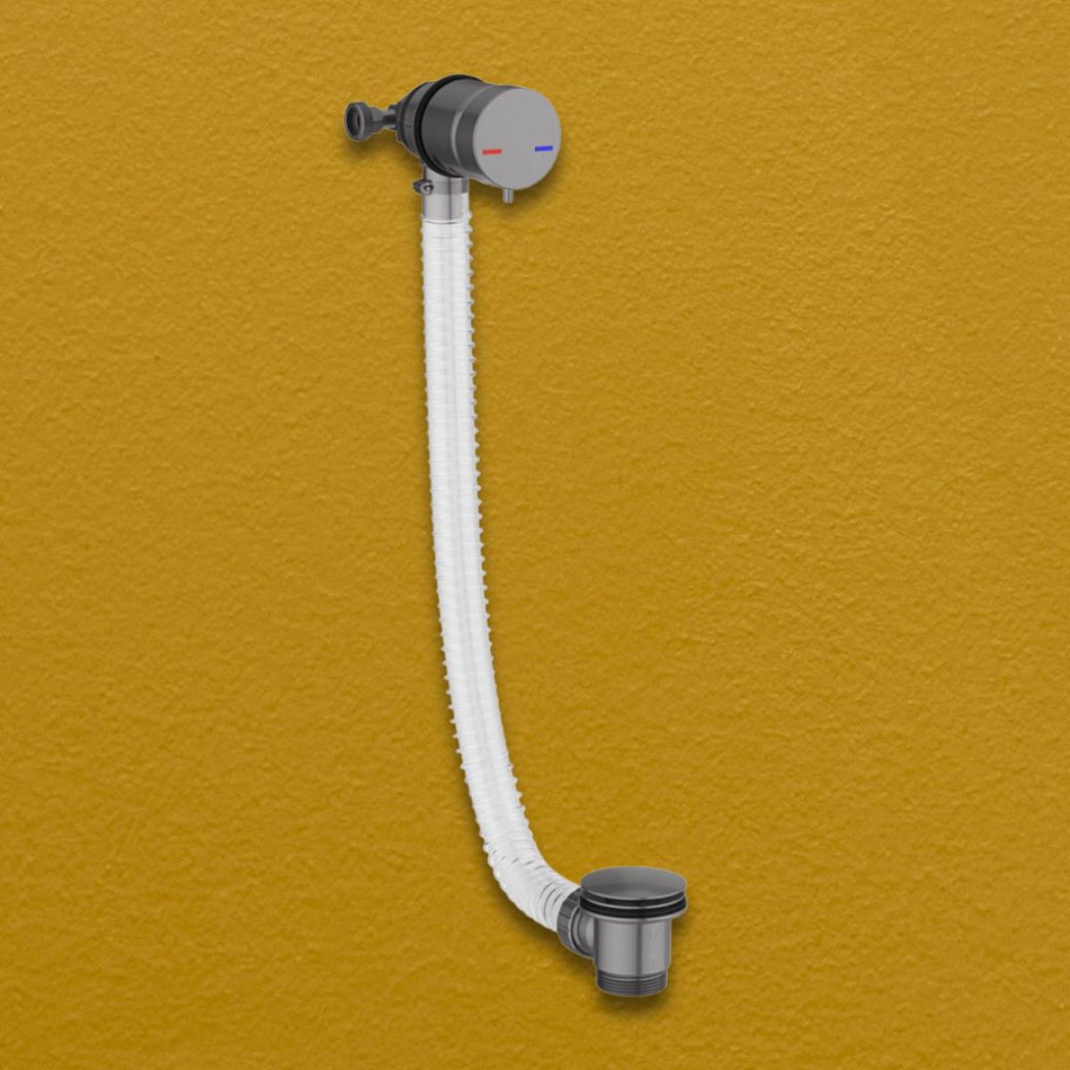 AM00472 - Amara Overflow and Bath Filler with Click Clack Waste in Gunmetal - Coa Living