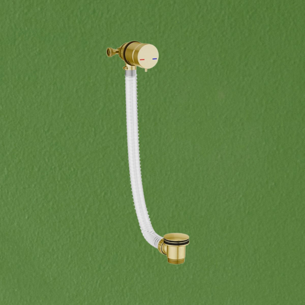 AM00475 - Amara Overflow and Bath Filler with Click Clack Waste in Brushed Brass - Coa Living