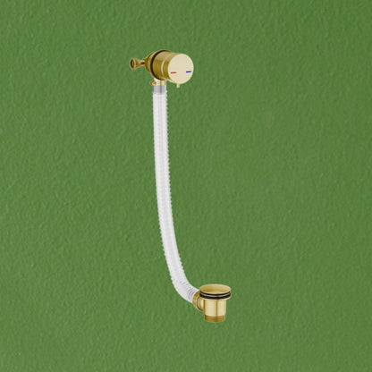 AM00475 - Amara Overflow and Bath Filler with Click Clack Waste in Brushed Brass - Coa Living