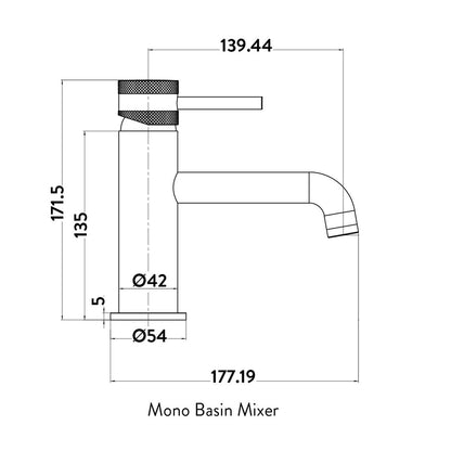 AM00480 - Amara Runswick Mono Basin Mixer Tap in Chrome - Coa Living