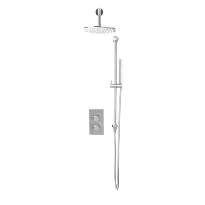 AM00570 - Amara Runswick Round Handle Valve with Shower Head and Handset Riser Kit in Chrome - Coa Living