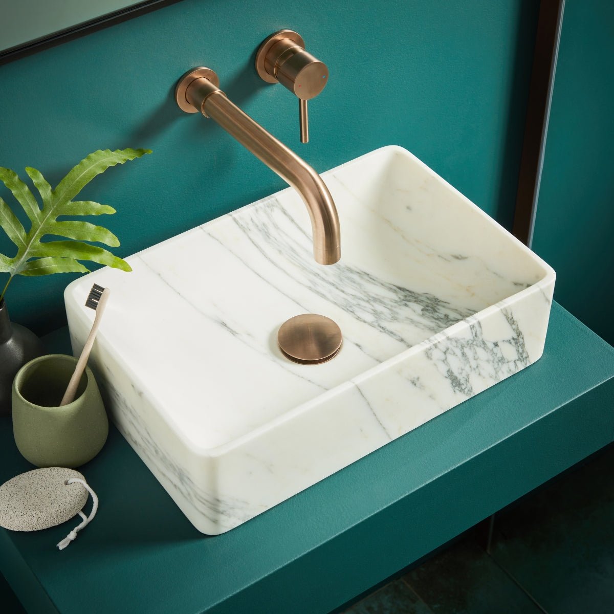 AM00588 - Amara Runswick Wall Mounted Mixer Tap in Brushed Bronze - Coa Living