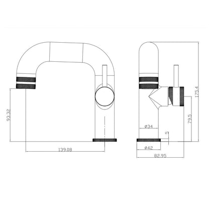 AM00590 - Amara Runswick Side-Lever Basin Mixer Tap in Brushed Bronze - Coa Living