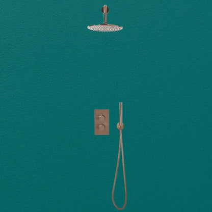 AM00592 - Amara Runswick Round Wall Mounted Shower Set in Brushed Bronze - Coa Living