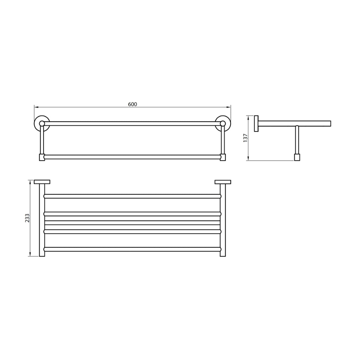 AM00597 - Amara Lythe Wall Mounted Bath Towel Shelf in Chrome - Coa Living