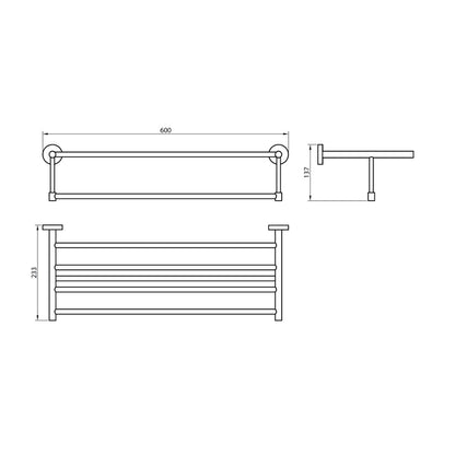 AM00597 - Amara Lythe Wall Mounted Bath Towel Shelf in Chrome - Coa Living