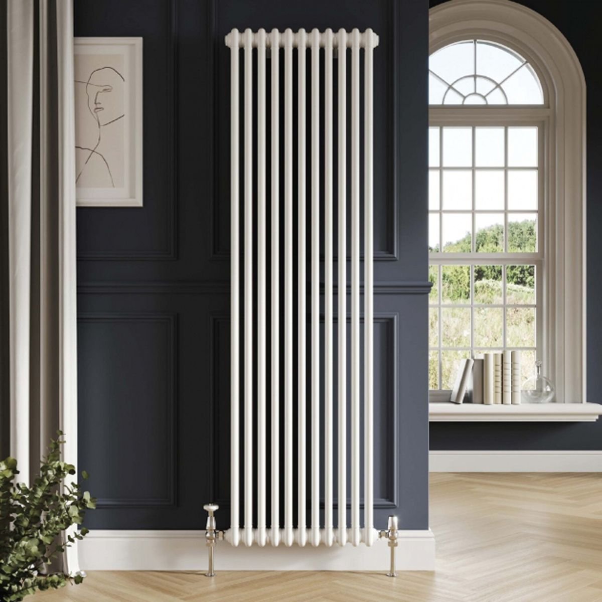 AM00633 - Amara 2 Column Vertical Radiator in White - Coa Living