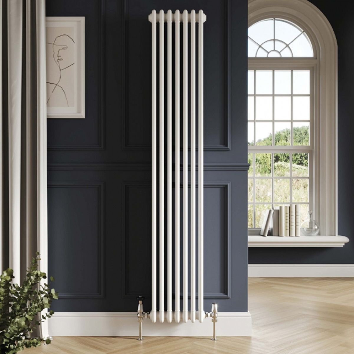 AM00643 - Amara 3 Column Vertical Radiator in White - Coa Living