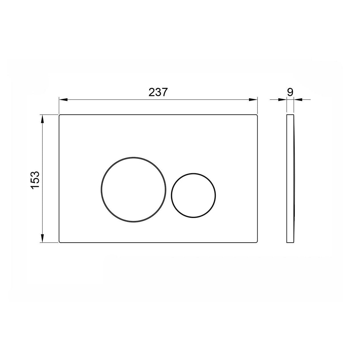 AM00661 - Amara Rectangular Flush Plate with Round Buttons in Matt Black - Coa Living