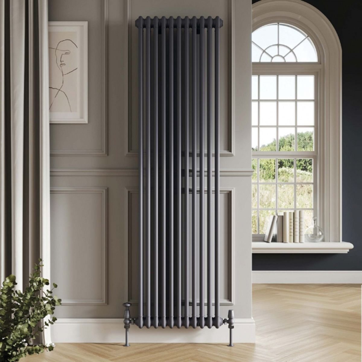 AM00664 - Amara 2 Column Vertical Radiator in Anthracite - Coa Living