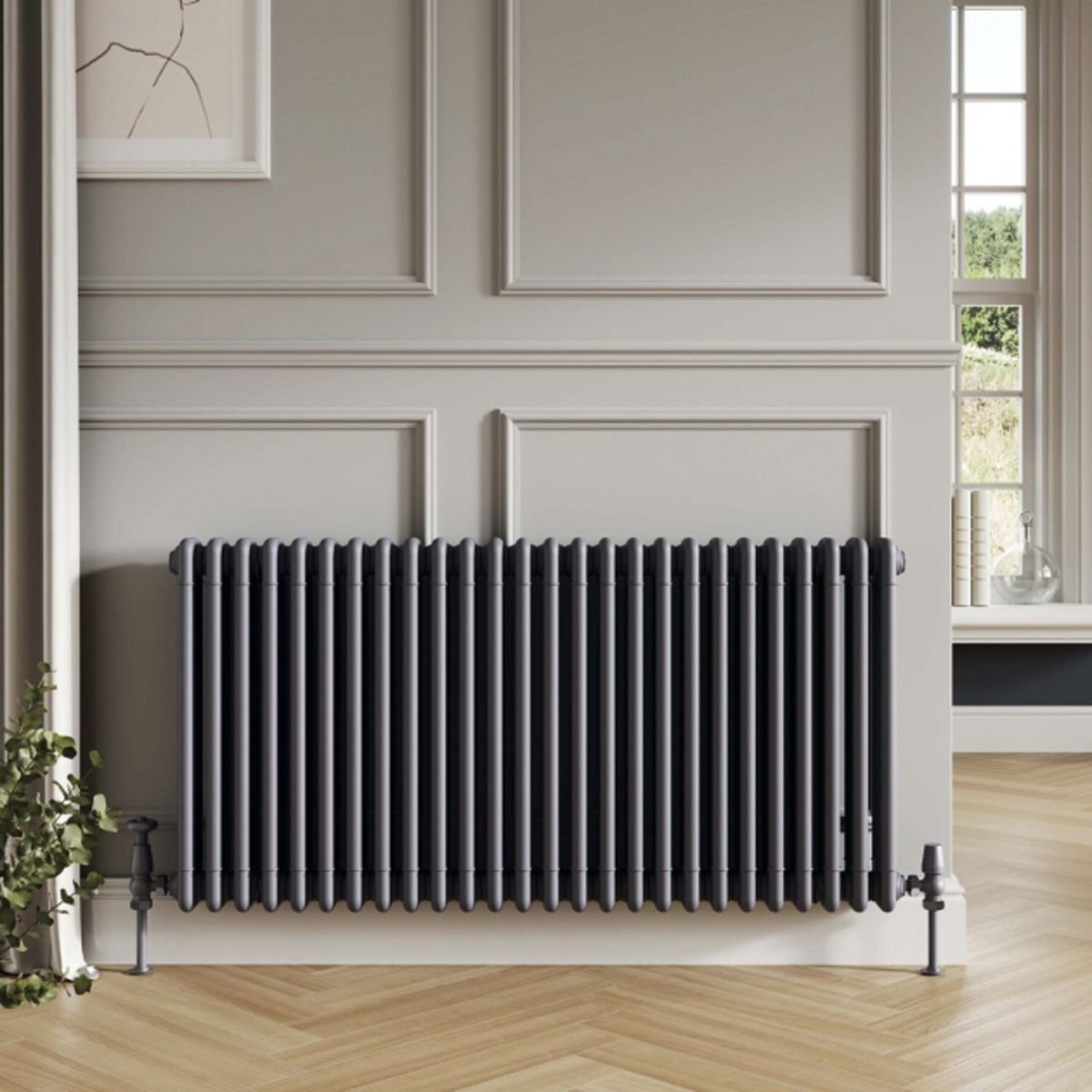 AM00668 - Amara 3 Column Horizontal Radiator in Anthracite - Coa Living