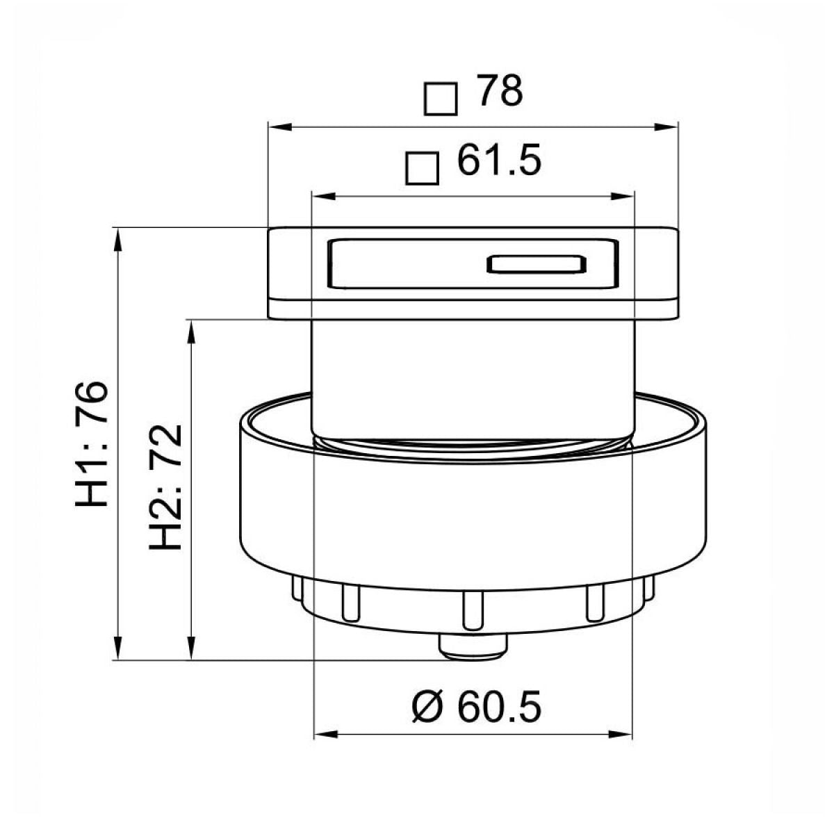 AM00681 - Amara Square Dual Flush Button in Matt Black - Coa Living