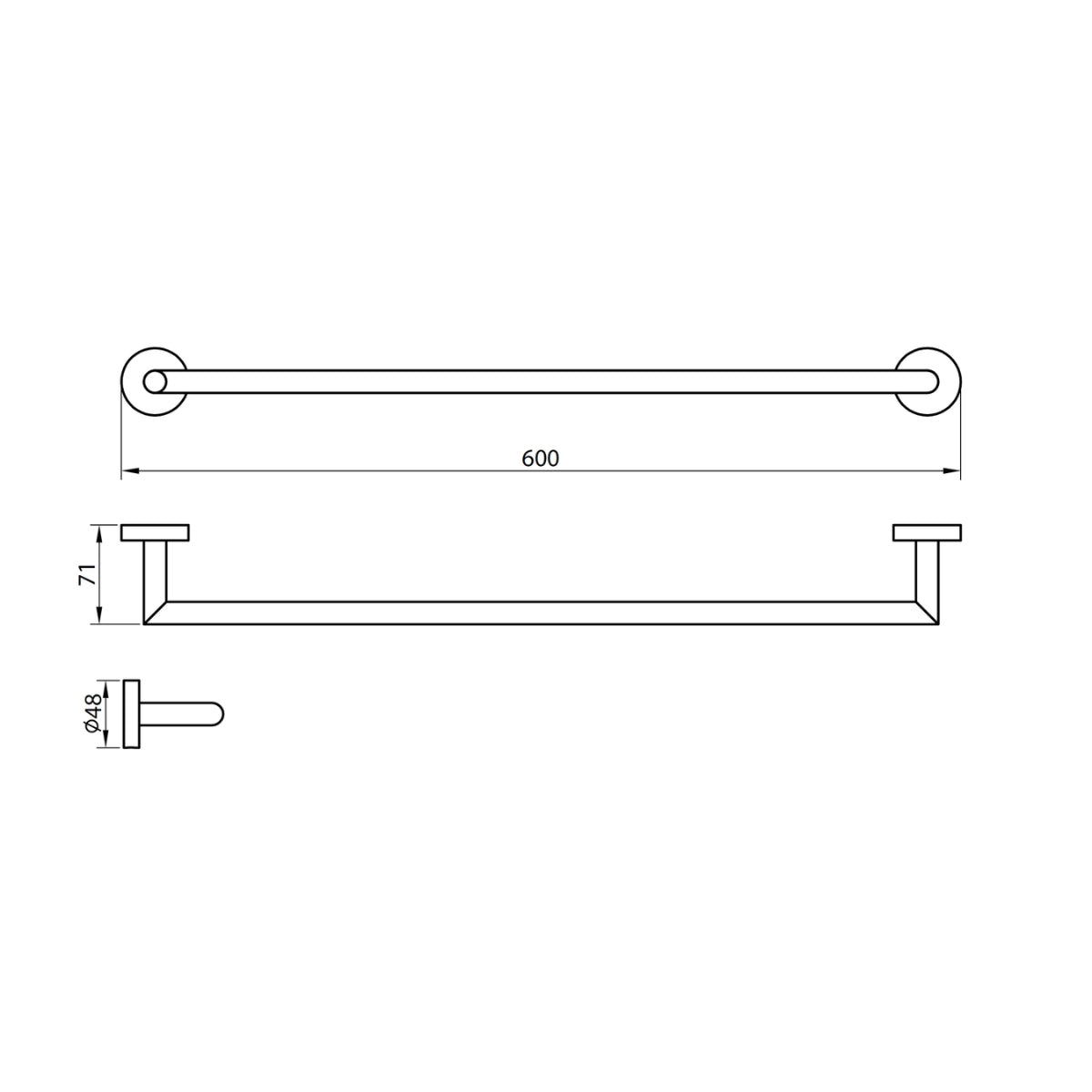 AM00685 - Amara Lythe Wall Mounted Towel Bar in Chrome - Coa Living