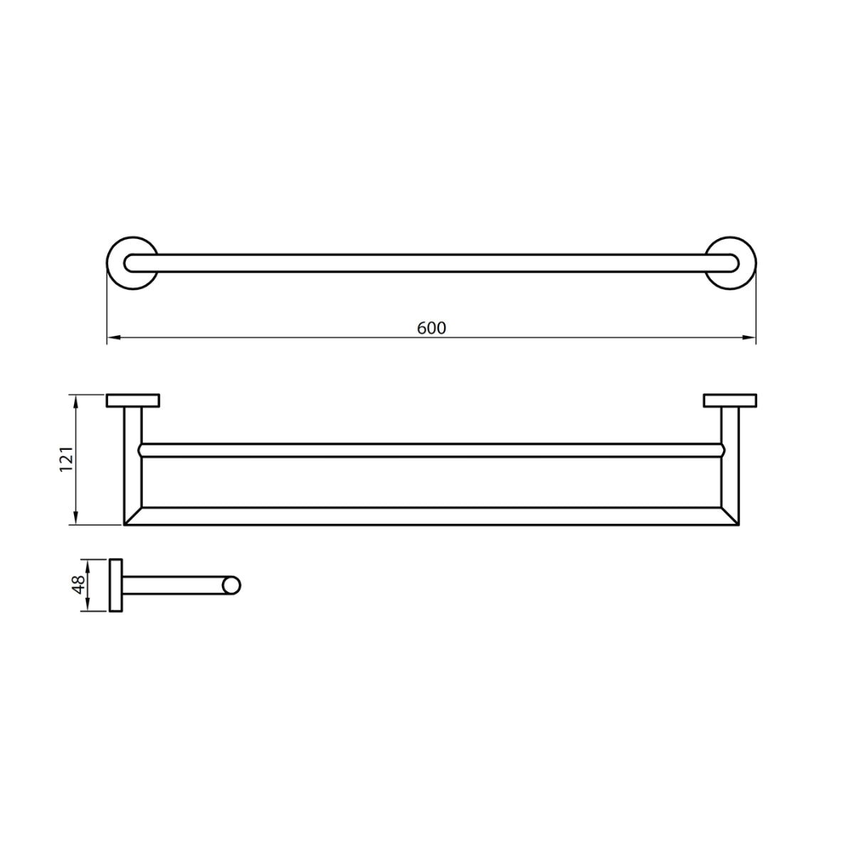 AM00690 - Amara Lythe Wall Mounted Double Towel Bar in Chrome - Coa Living