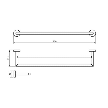 AM00690 - Amara Lythe Wall Mounted Double Towel Bar in Chrome - Coa Living