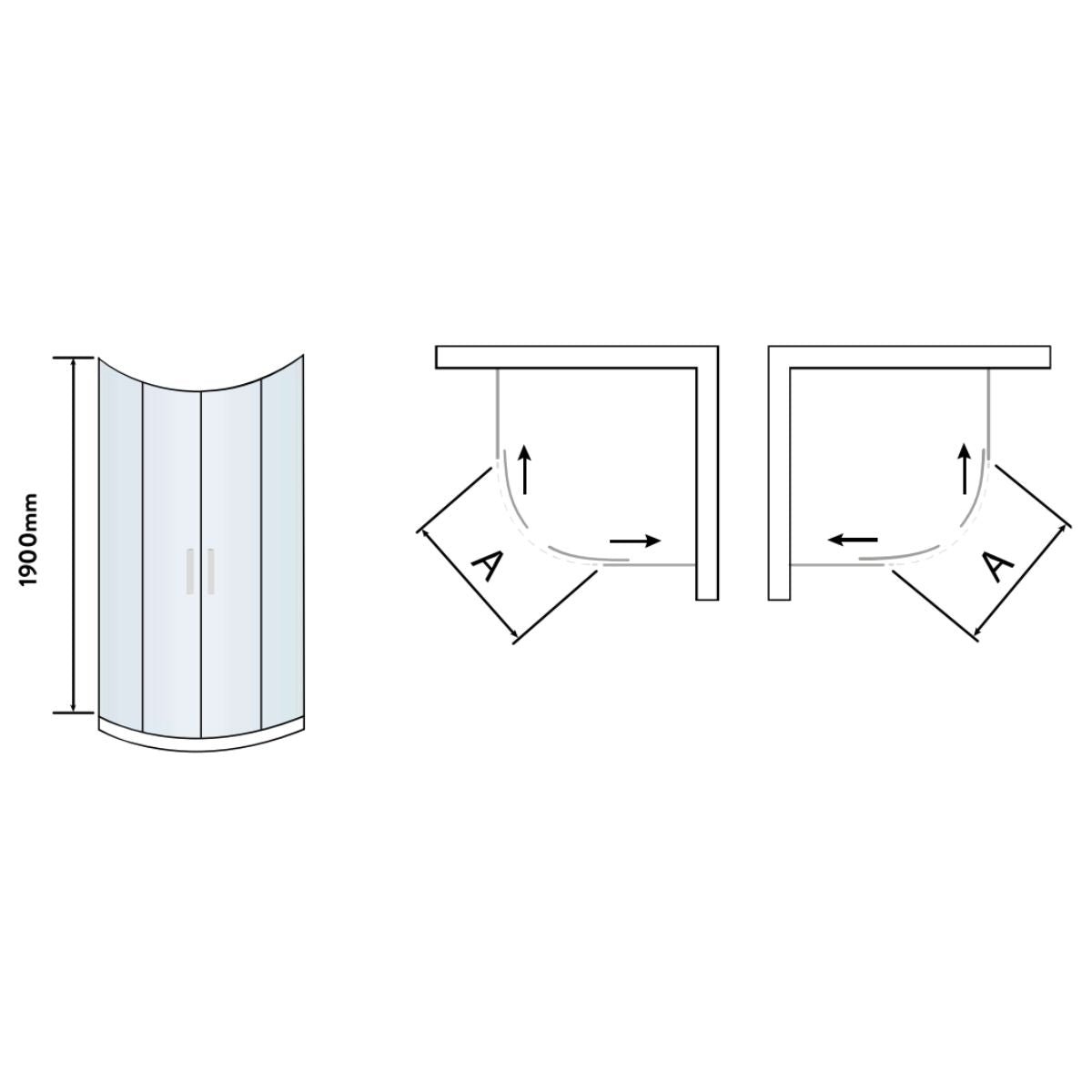 AM00700 - Amara Levisham Quadrant Shower Enclosure in Brushed Brass - Coa Living