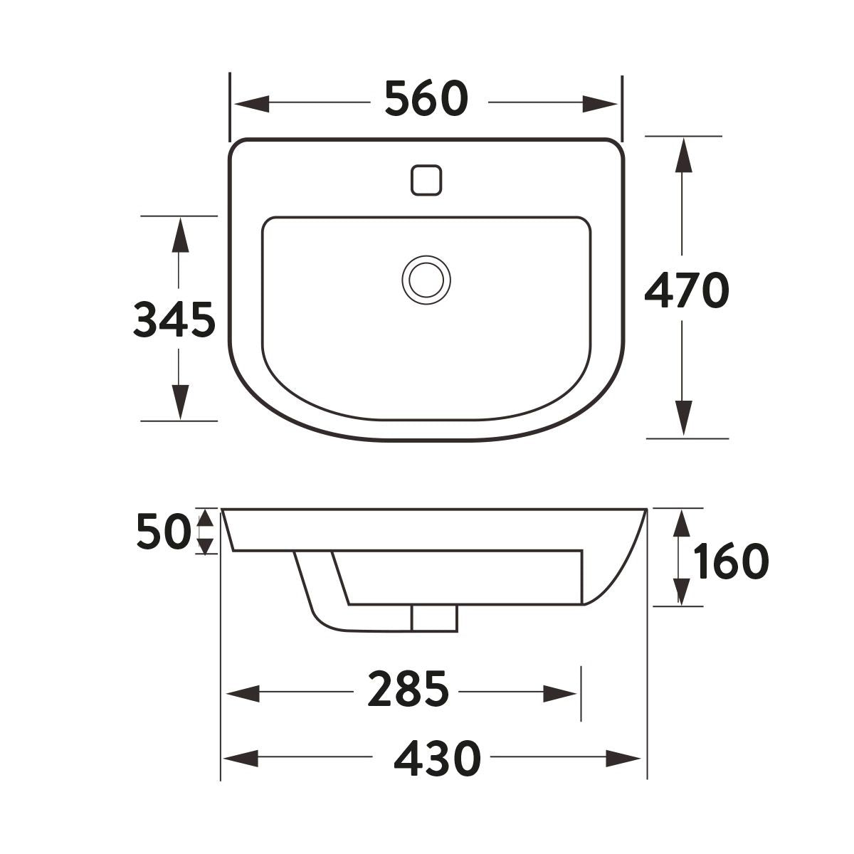 AM00744 - Amara Pickering Semi Recessed Basin in White - Coa Living