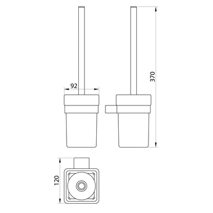 AM00812 - Amara Hawes Wall Mounted Toilet Brush Set in Chrome - Coa Living