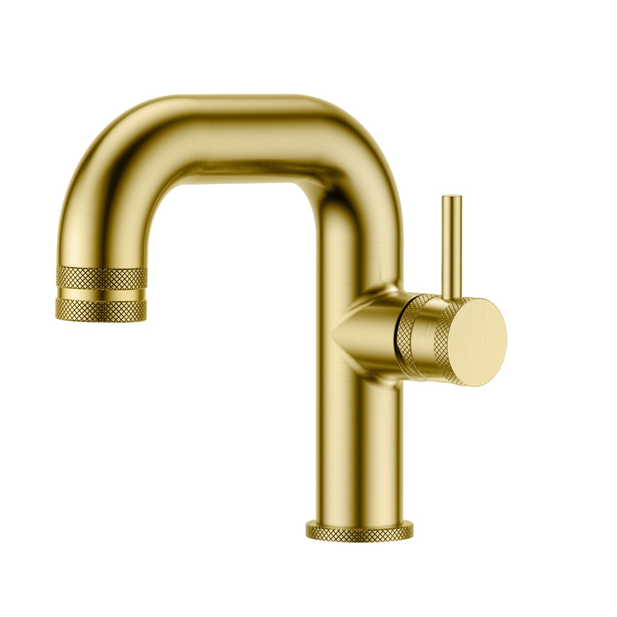 AM00814 - Amara Runswick Side-Lever Basin Mixer Tap in Brushed Brass - Coa Living