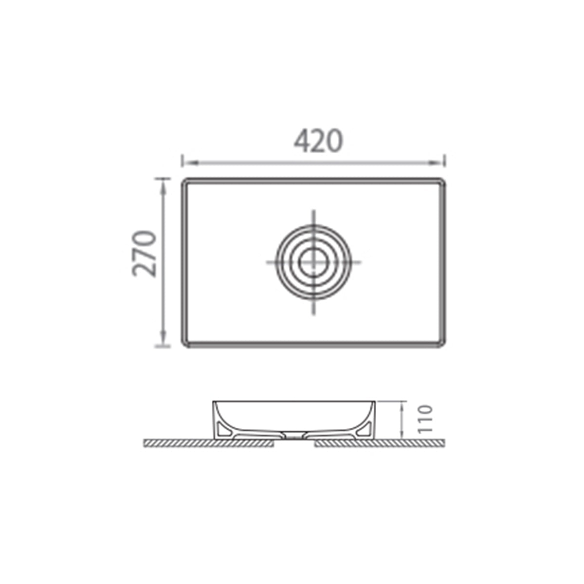 AM00837 - Amara Rectangular Countertop Basin - Coa Living