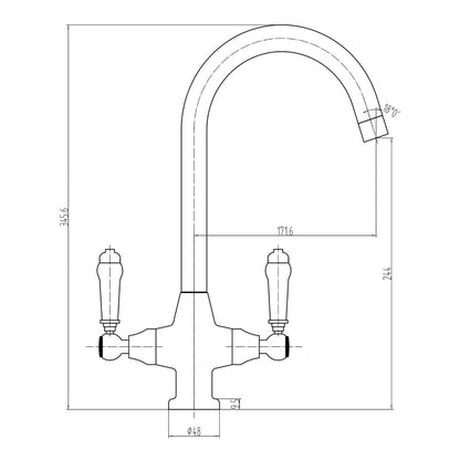 AM00840 - Amara Grantley Kitchen Tap in Chrome - Coa Living