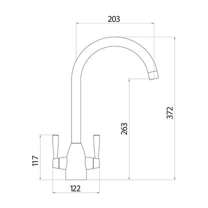 AM00845 - Amara Cundall Kitchen Tap in Brushed Nickel - Coa Living