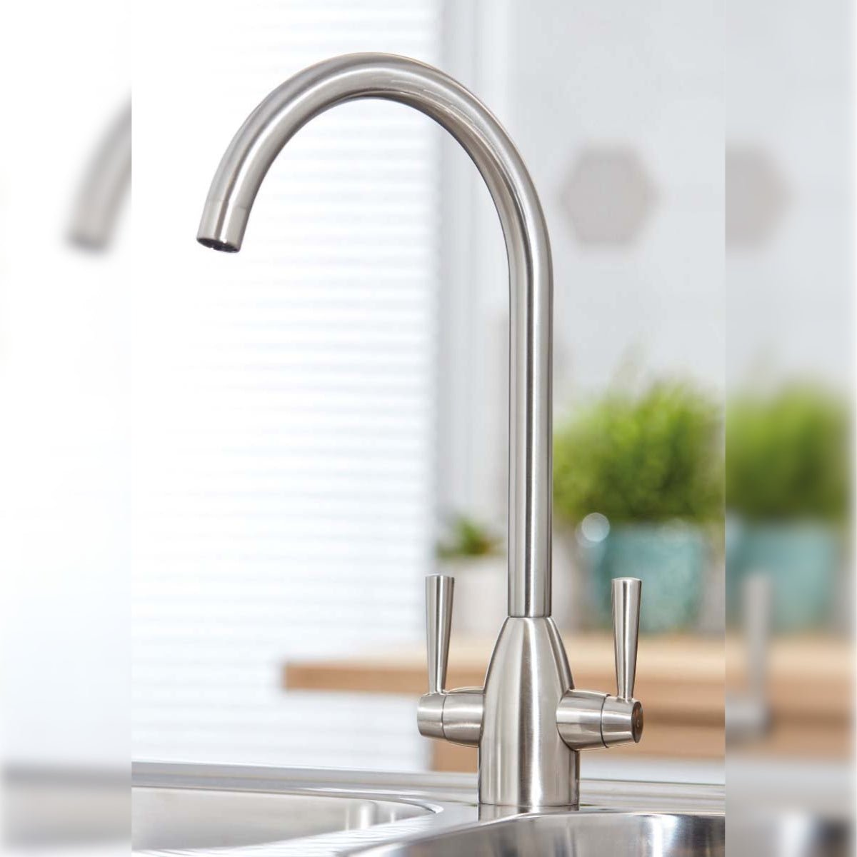 AM00845 - Amara Cundall Kitchen Tap in Brushed Nickel - Coa Living