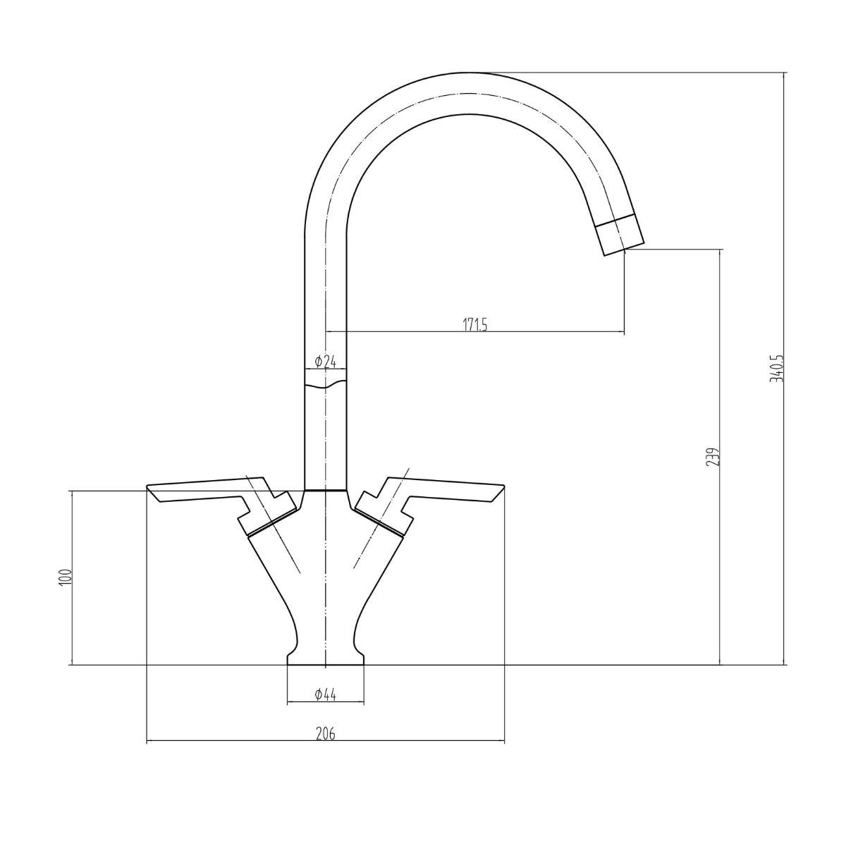 AM00846 - Amara Melmerby Kitchen Tap in Chrome - Coa Living