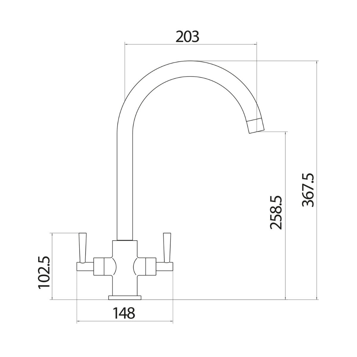 AM00847 - Amara Grafton Kitchen Tap in Chrome - Coa Living