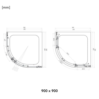 AM00851 - Amara Levisham Double Door Quadrant Shower Enclosure in Chrome - Coa Living