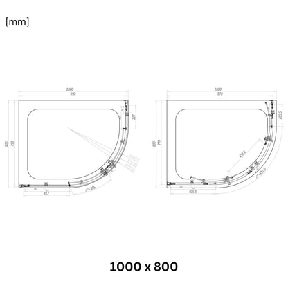 AM00851 - Amara Levisham Double Door Quadrant Shower Enclosure in Chrome - Coa Living