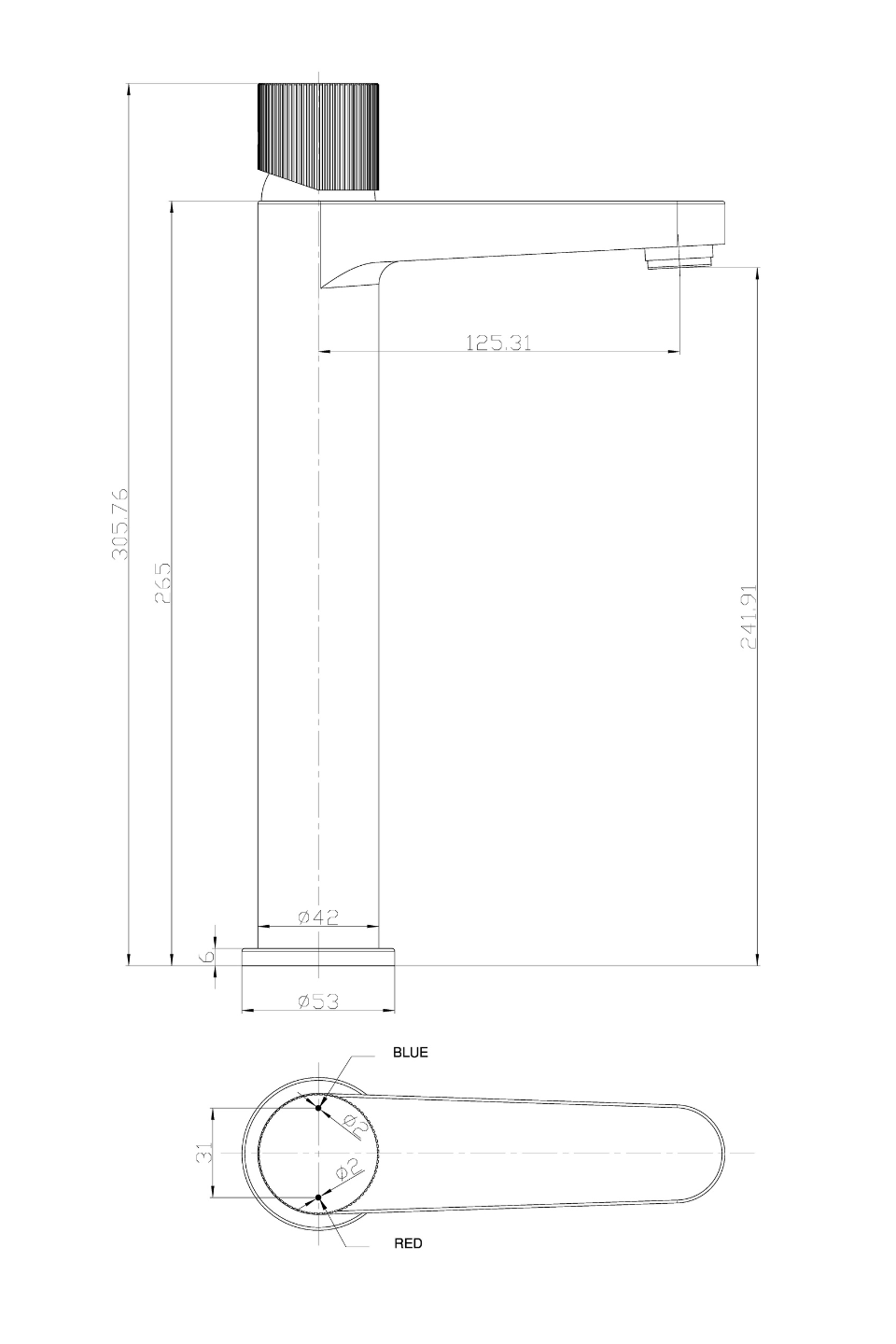 AM00921 - Amara Star Tall Basin Mixer in Brushed Brass - Coa Living