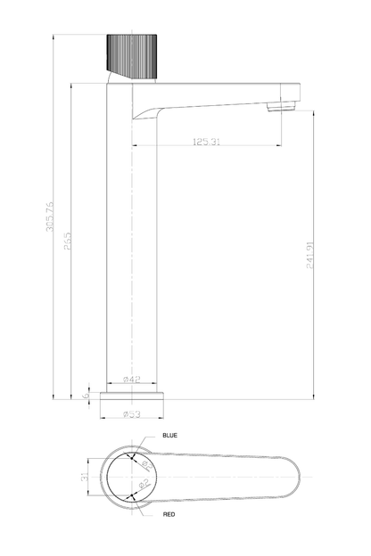 AM00921 - Amara Star Tall Basin Mixer in Brushed Brass - Coa Living