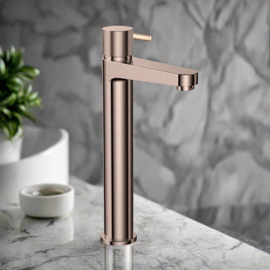 AM00931 - Amara Star Tall Basin Mixer in Brushed Bronze - Coa Living