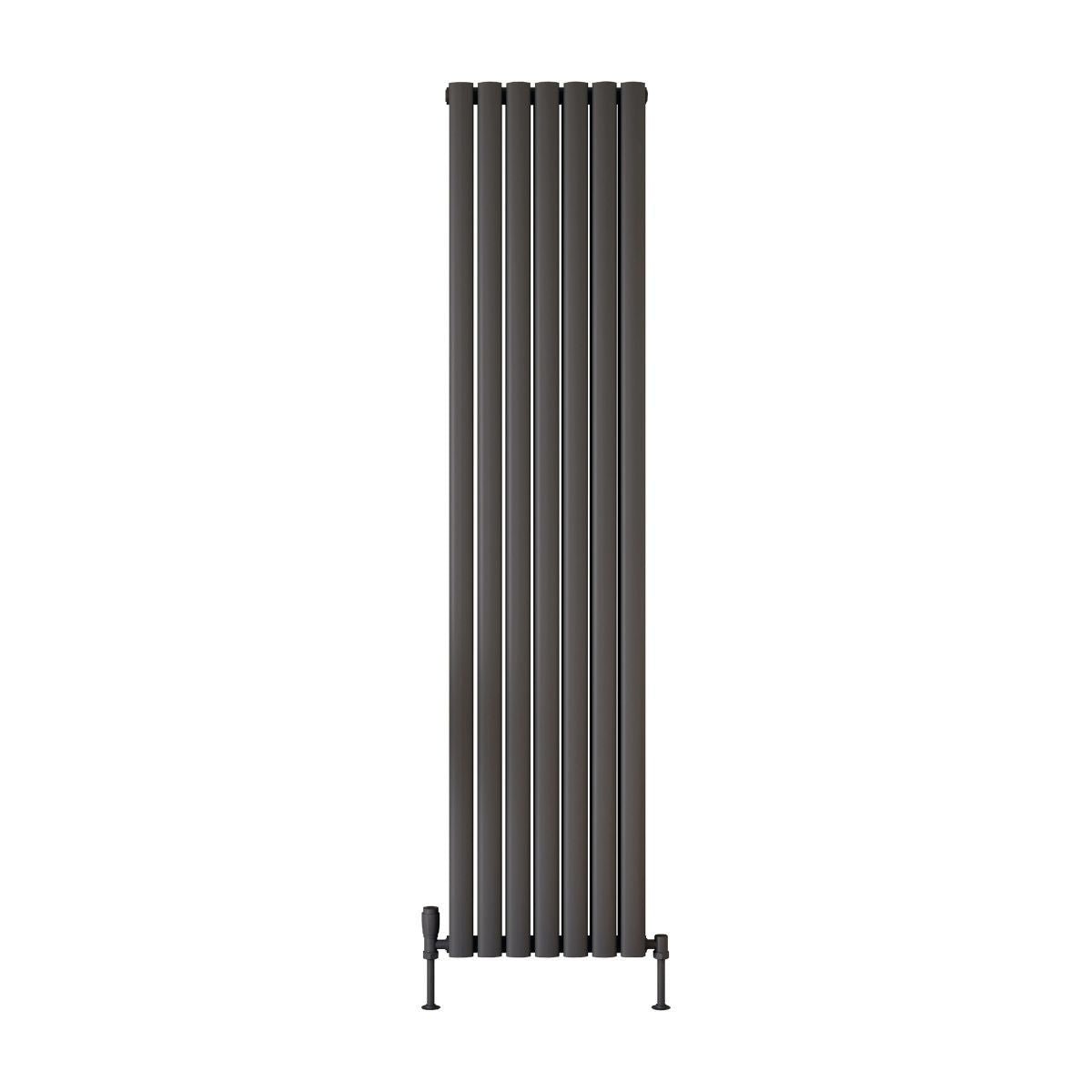 AM00958 - Amara Crumble Double Panel Vertical Radiator in Anthracite - Coa Living