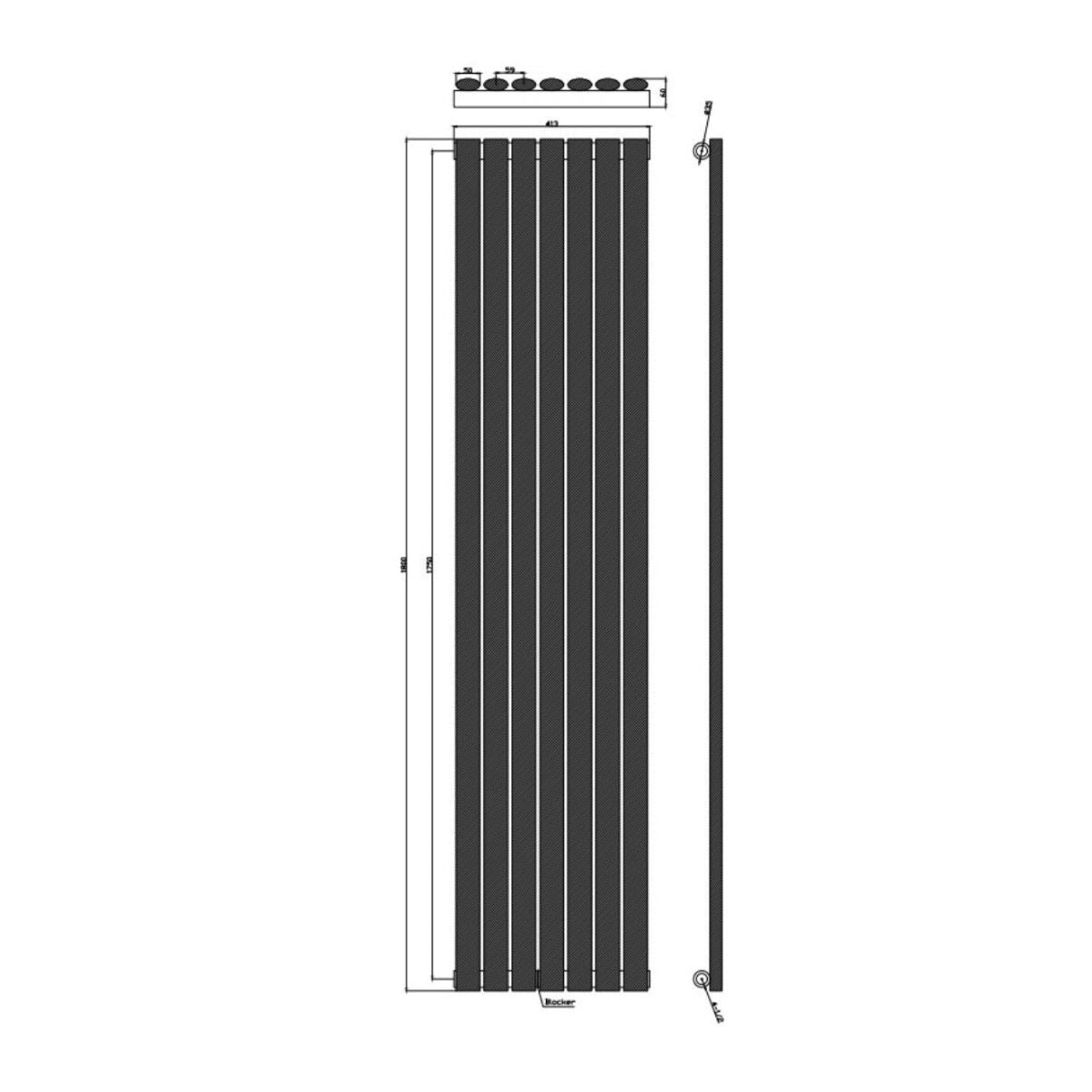 AM00960 - Amara Crumble Single Panel Vertical Radiator in Anthracite - Coa Living