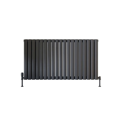 AM00967 - Amara Crumble Double Panel Horizontal Radiator in Anthracite - Coa Living