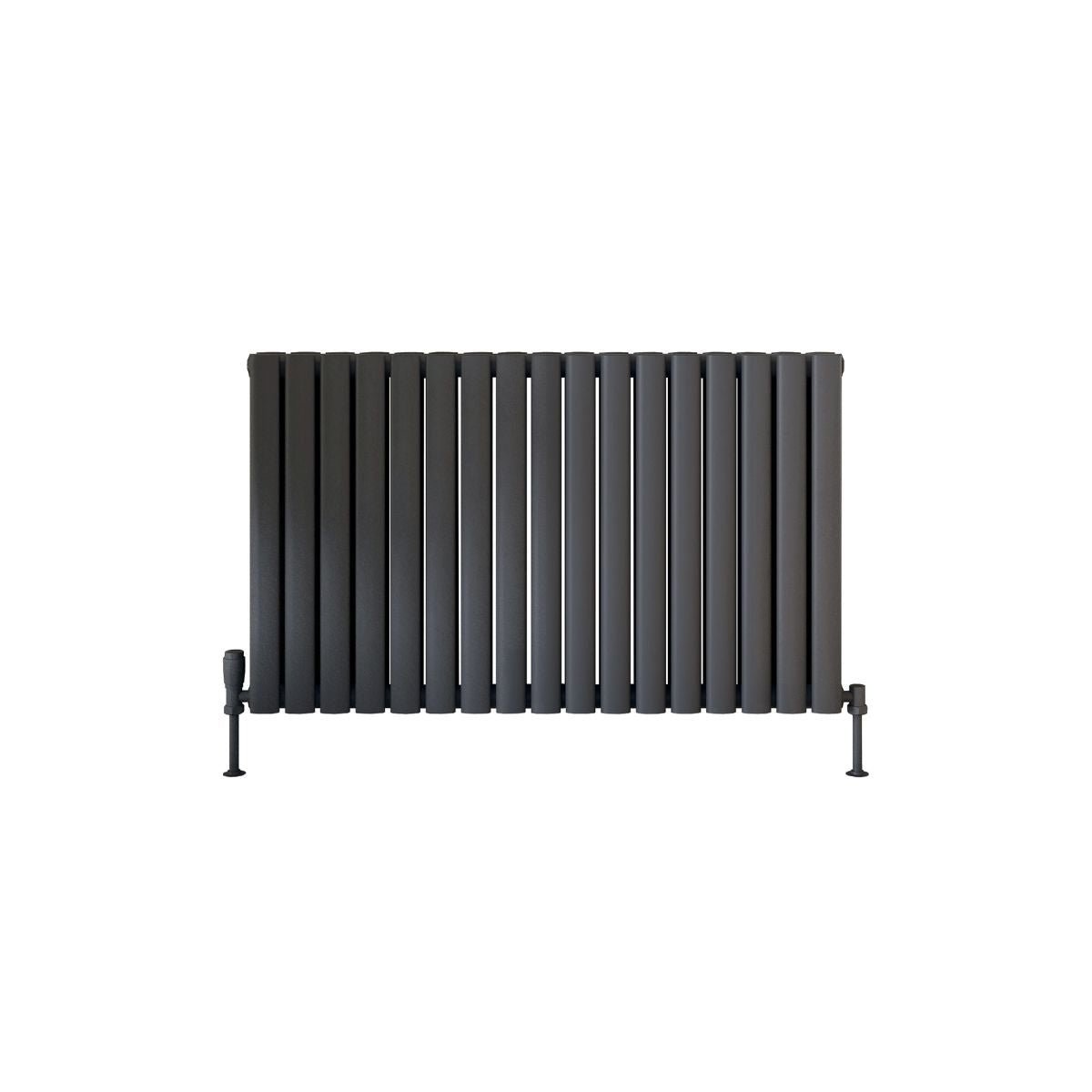 AM00967 - Amara Crumble Double Panel Horizontal Radiator in Anthracite - Coa Living