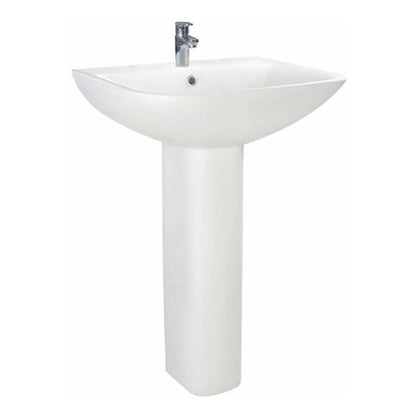 '- Amara Skipton Wash Basin and Pedestal in White - Coa Living